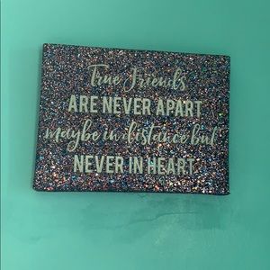 Glittery sign for wall from justice.